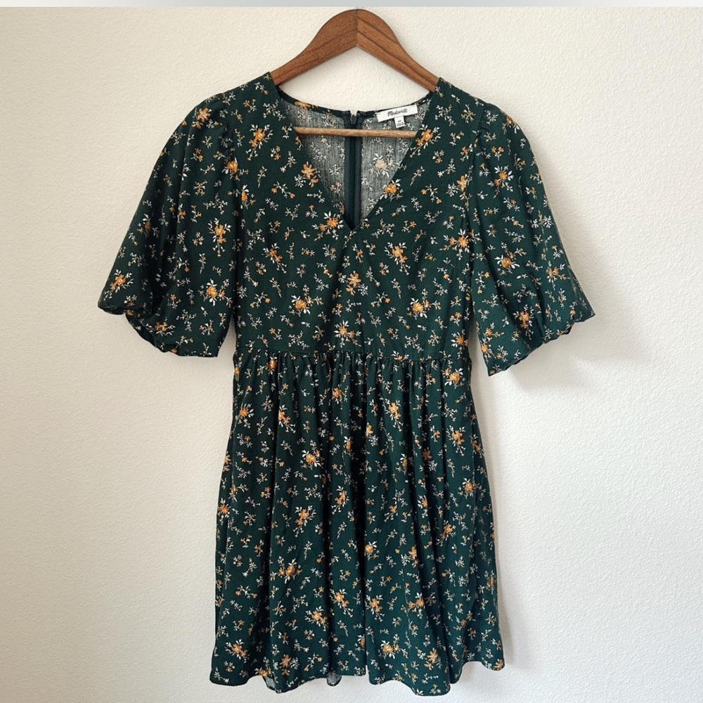 Madewell Floral Green Dress
